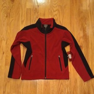 Great Northwest Clothing Company Boys Size Medium Red & Black Fleece Zip Jacket